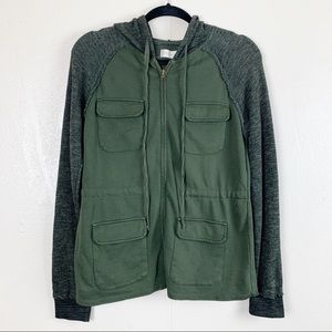Altar’d State green gray hooded zip up jacket